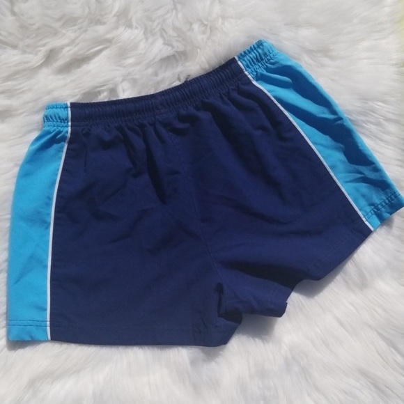 RARE Vintage ADIDAS high waisted running Shorts bright Blue White & Navy striped - Picture 8 of 12